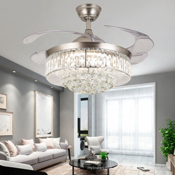 Потолочный вентилятор Modern Golden Crystal Chandelier со световой лампой